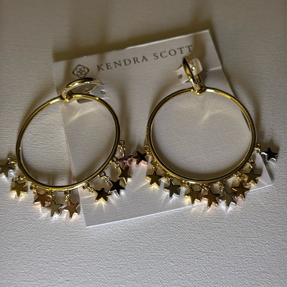Kendra Scott Sloane Star Tri-Tone Hoop Star Convertible Earrings